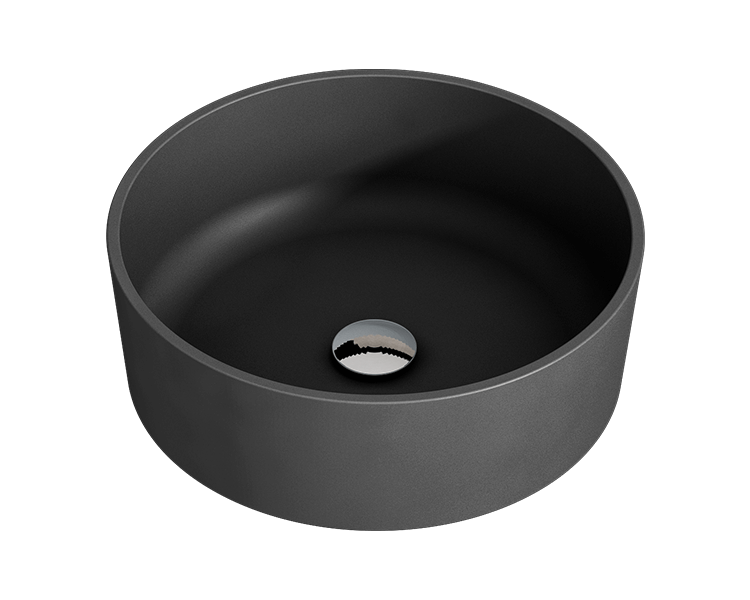 Lavoar pe blat Solid Surface DENIA - negru