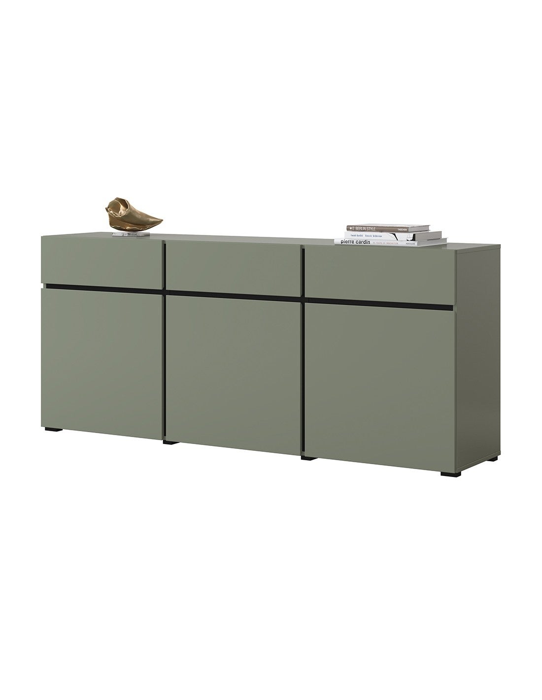 Buffet coloris vert sauge 180cm collection HAVANA. Bahut design avec 3 ...