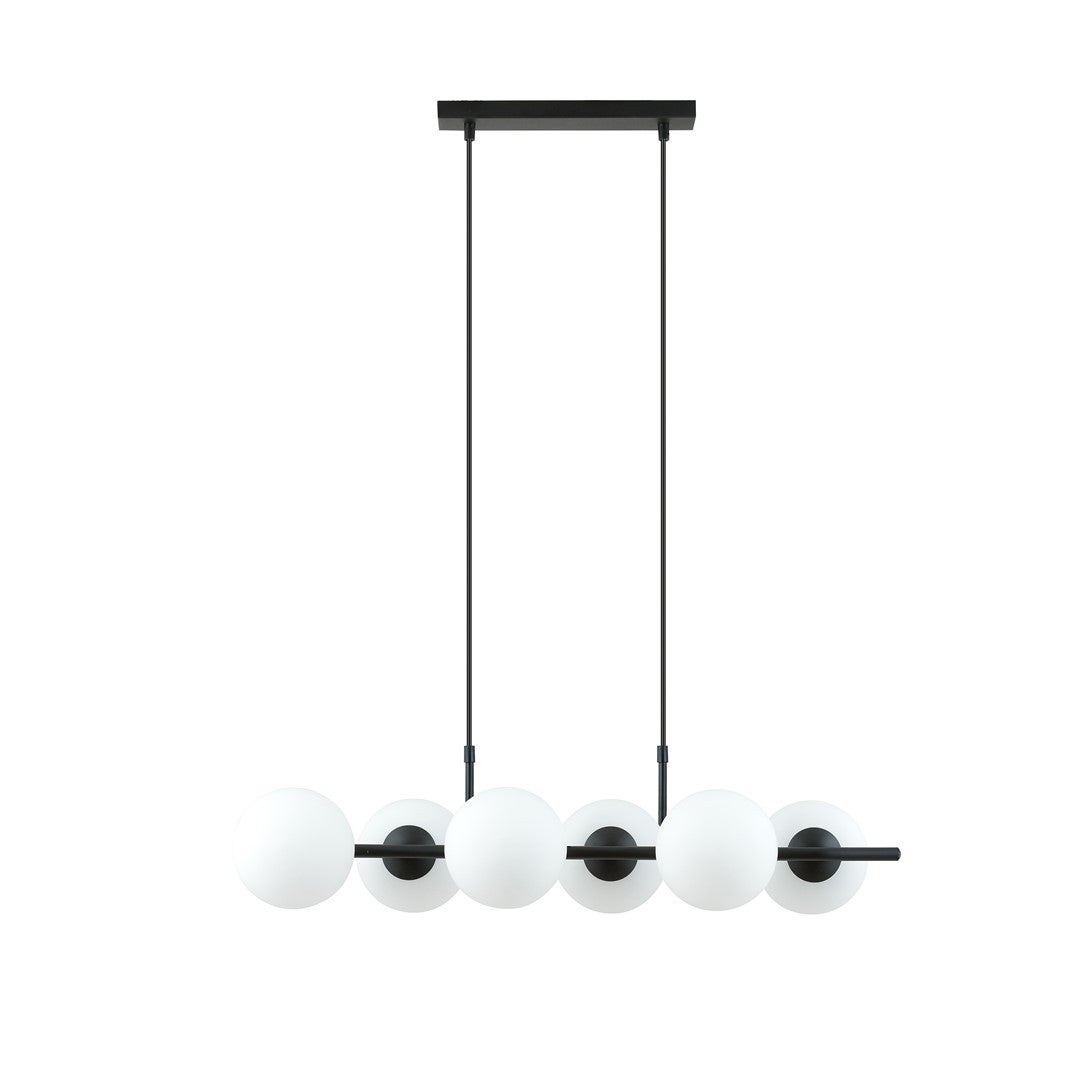 Lampa wisząca Rory czarno-biała 6xE14x10W wym: 110 x 95 x 30 cm metal Emibig