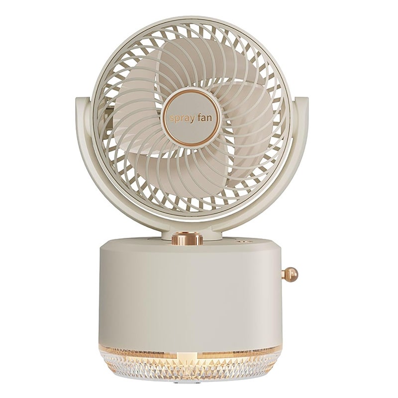 Przenośny wentylator stołowy, wentylator cyrkulacyjny o trzech prędkościach z wydajnym nawilżaczem powietrza, biały
