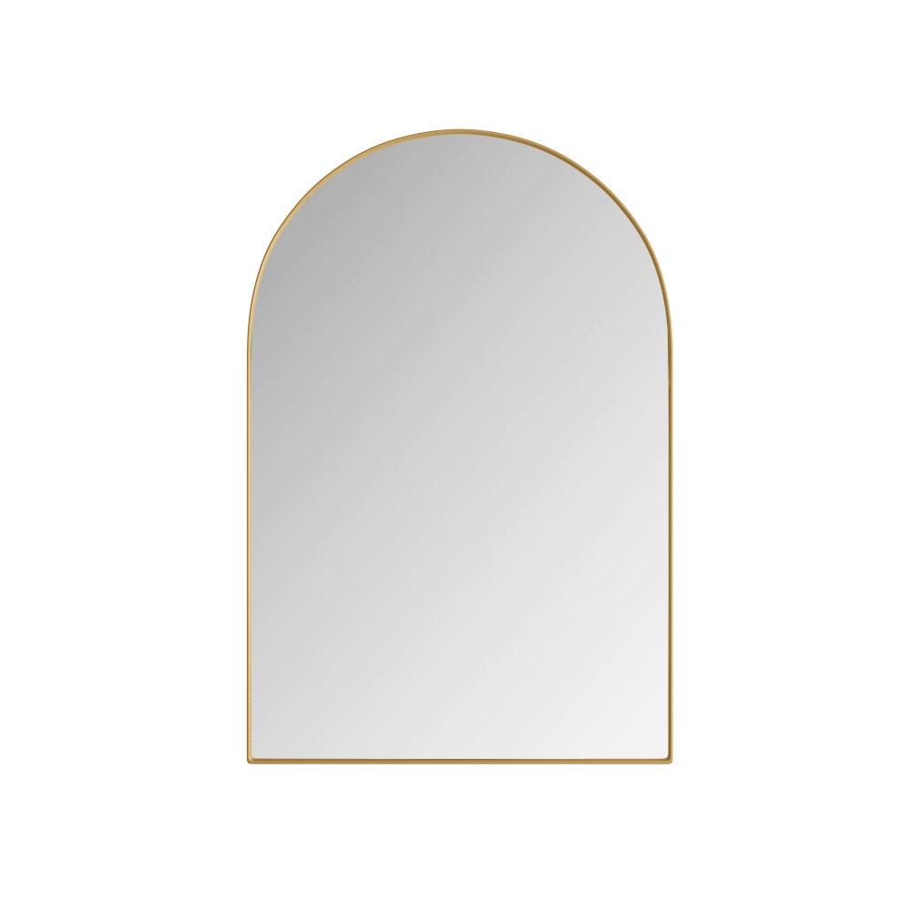 Armoire miroir arquée encastrable avec rangement, cadre métallique, étagères réglables et miroir trempé pour salle de bain moderne - 9