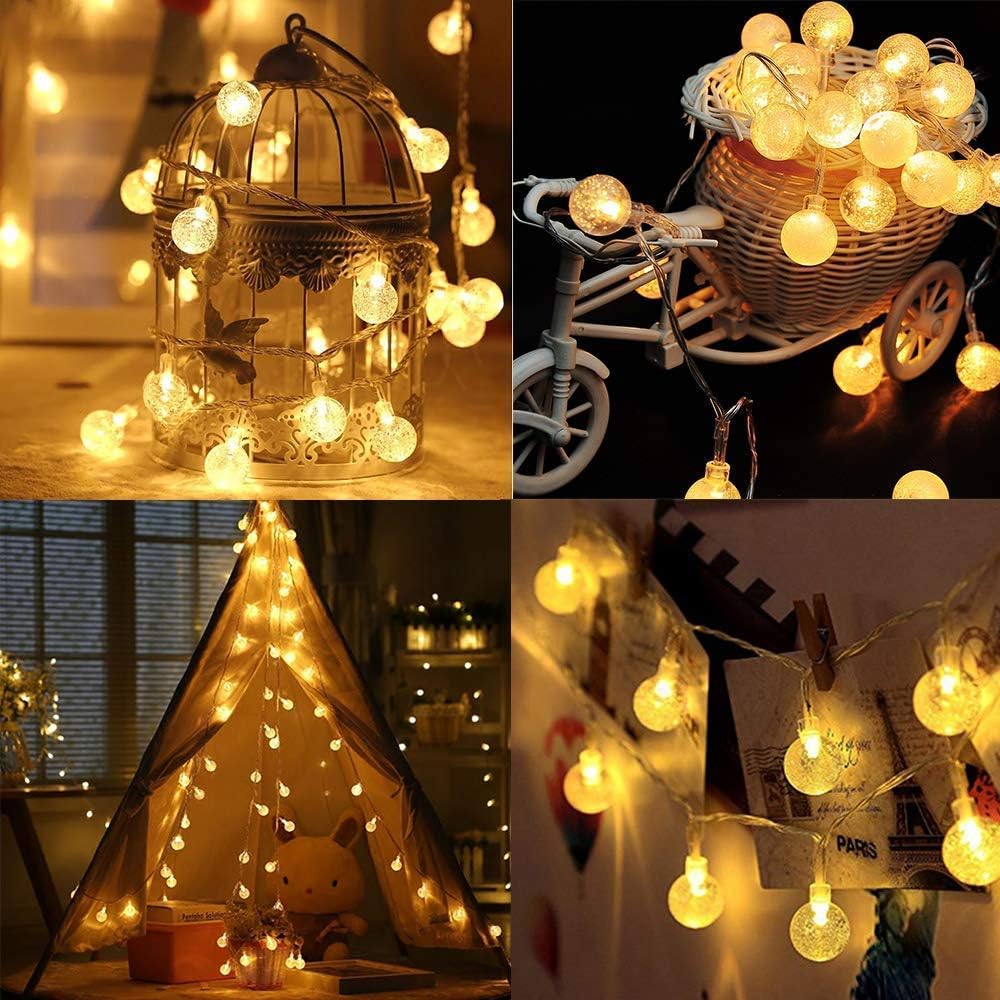 Guirlande Lumineuse Solaire Extérieure 6.5m 30 LED Flocons De Neige - 8 Modes, étanche IP65, Pour Noël Jardin Fête - 6