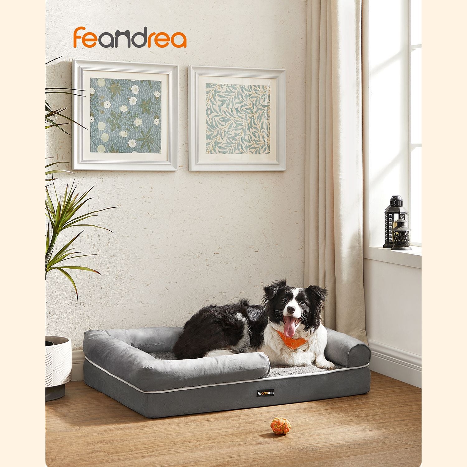 Feandrea Gris Claro Cama Ortopédica Para Perros - Imagen 2