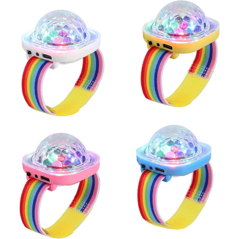 Mini przenośna lampka LED, bransoletka na zegarek migająca w nocy, ładowana przez USB, z przyssawką, zestaw 4 sztuk