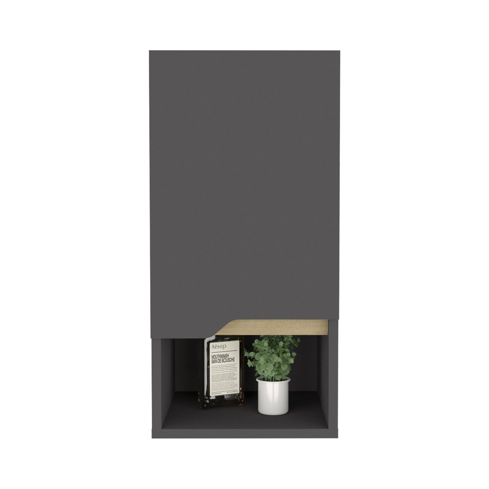 Armoire murale de salle de bain Laurent de 30 cm avec 1 porte, gris ...