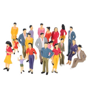 Lot de 50 figurines peintes - Modèle de trains - Échelle HO 1:87 - Personnes passagers - Différentes poses - Modèle de train Lot de 50 figurines peintes - Modèle de trains - Échelle HO 1:87 - Personnes passagers - Différentes poses - Modèle de train