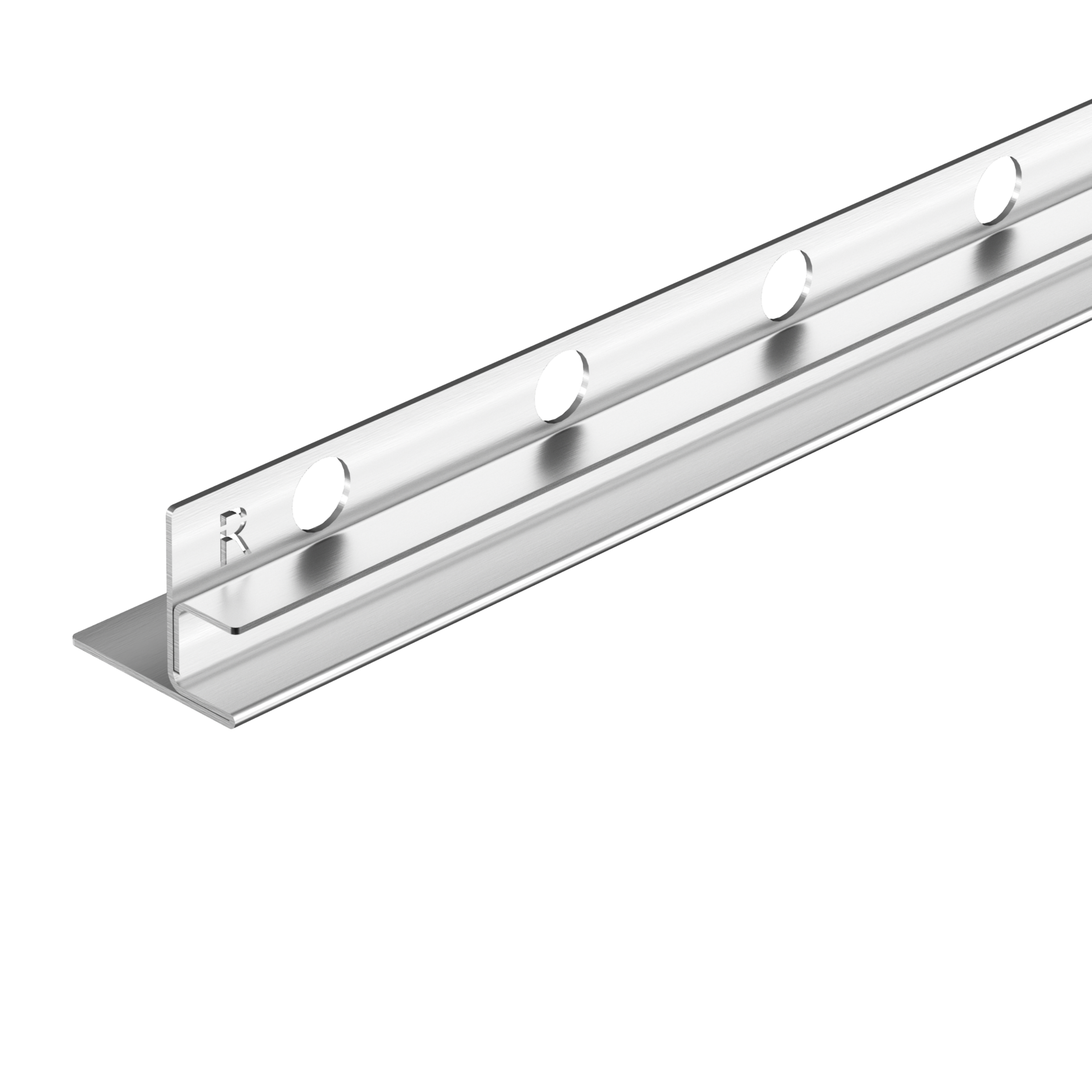 Balneo Listwa Spadkowa Podłogowa Do Szkła Prawa 170 cm INOX Srebrna Brodzikowa Listwa Ze Stali Nierdzewnej