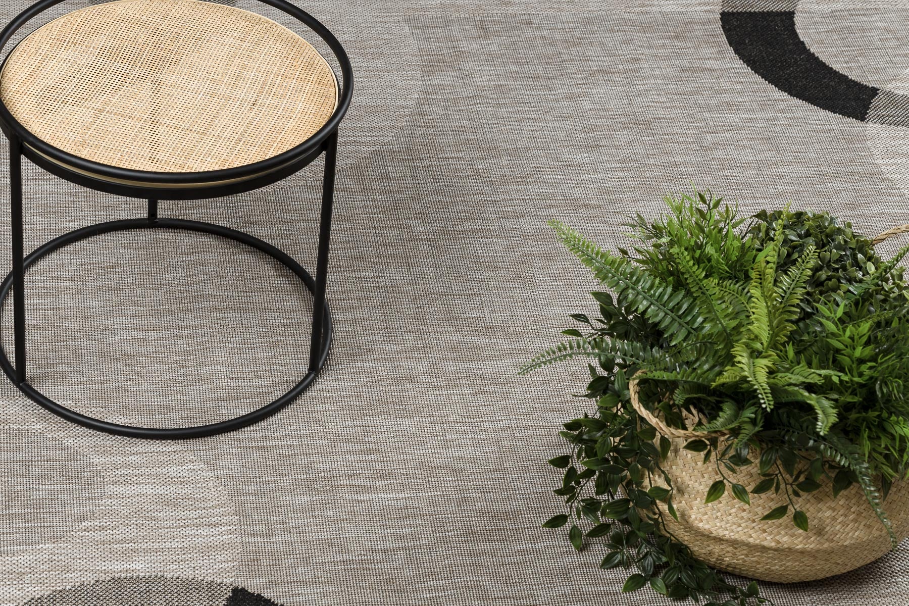 TAPPETO DI SPAGO SIZAL FLOORLUX 20078 argento / nero 160x230 cm - 5