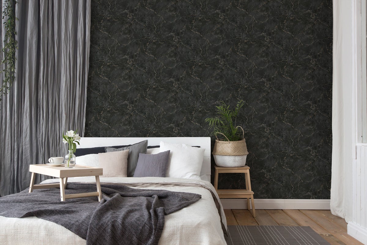 Tapeta marmur czarnymIzłotym - 53 cm x 10.05 m - LIVINGWALLS - 3