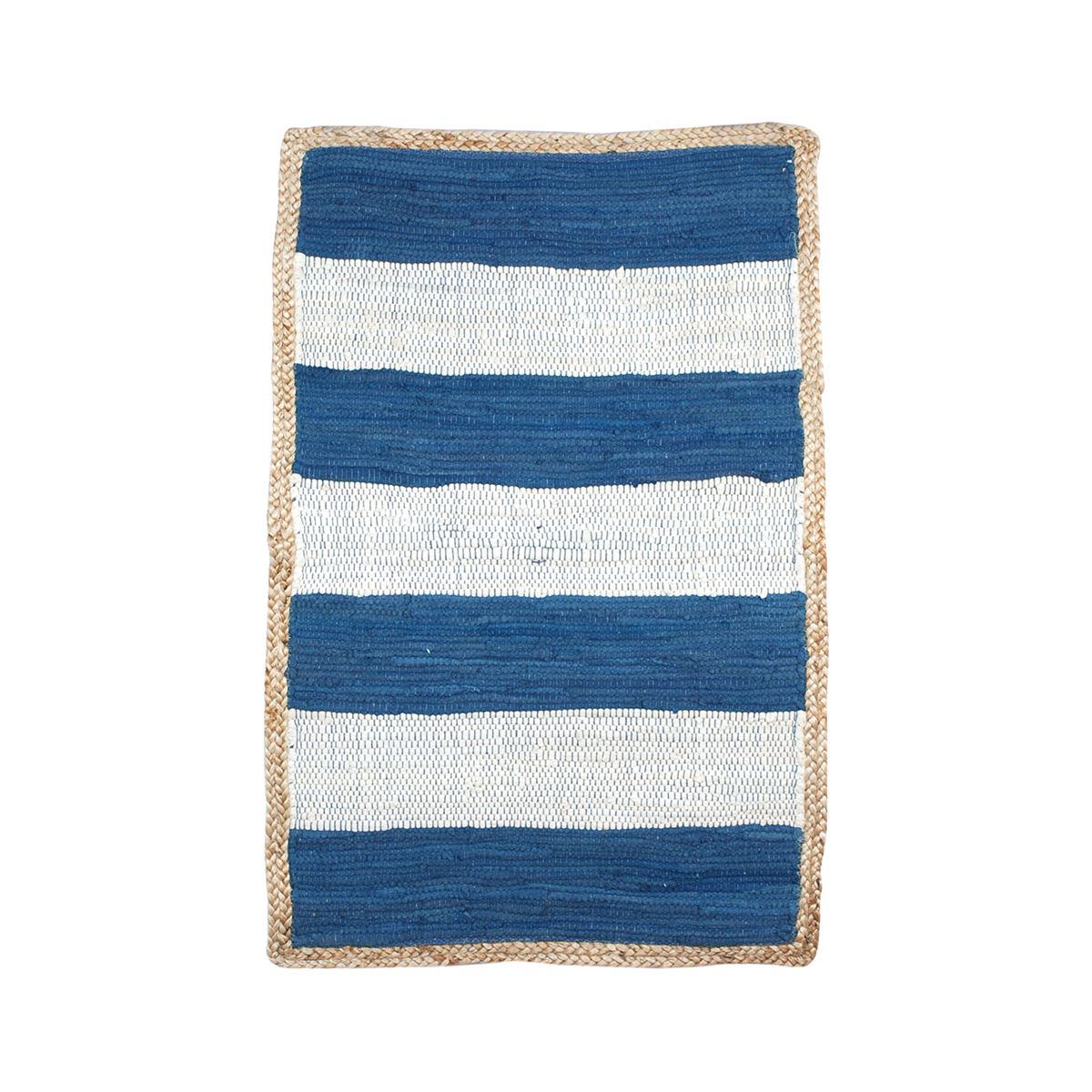 By sigris alfombra azul/blanca 60x90 cm. textil hogar alfombras colección marinero y náutico signes grimalt decor and go
