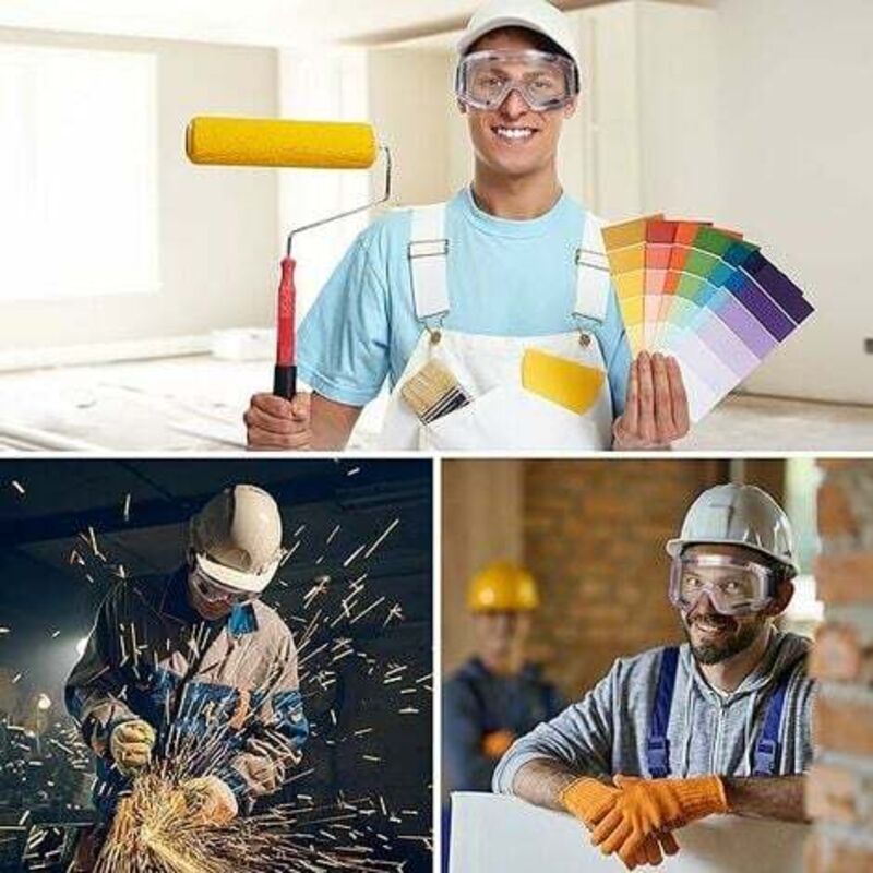 Okulary ochronne przeciwmgielne, odporne na zarysowania, idealne do majsterkowania, prac chemicznych, prac budowlanych i placów budowy - 5