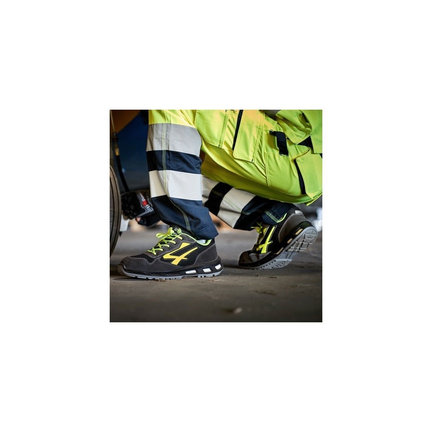 U-Power - Baskets de sécurité basses légères et confortables YELLOW - Environnements secs - S1P SRC - Noir / Jaune - 48 - 9