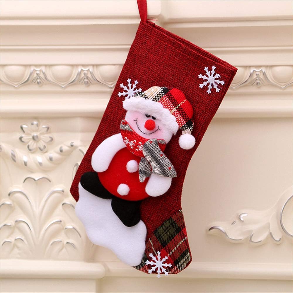 Calcetines navideños, juego de 4 calcetines navideños para colgar en la chimenea, bolsas para dulces, 23 cm. - 8