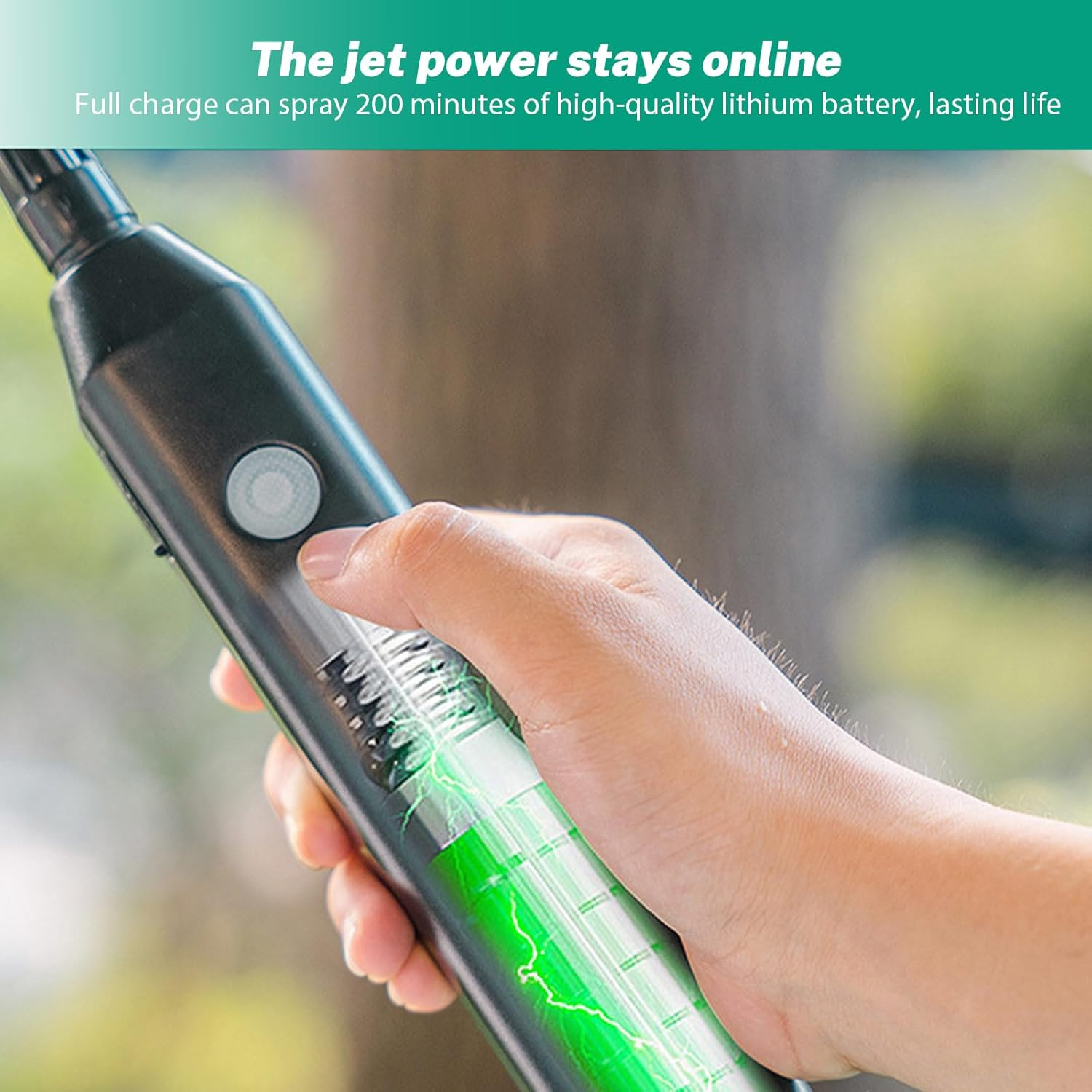 Spruzzatore elettrico da giardino da 5 litri, con 3 ugelli regolabili, tubo da 10 m e manico telescopico, spruzzatore ricaricabile tramite USB, bianco - 4