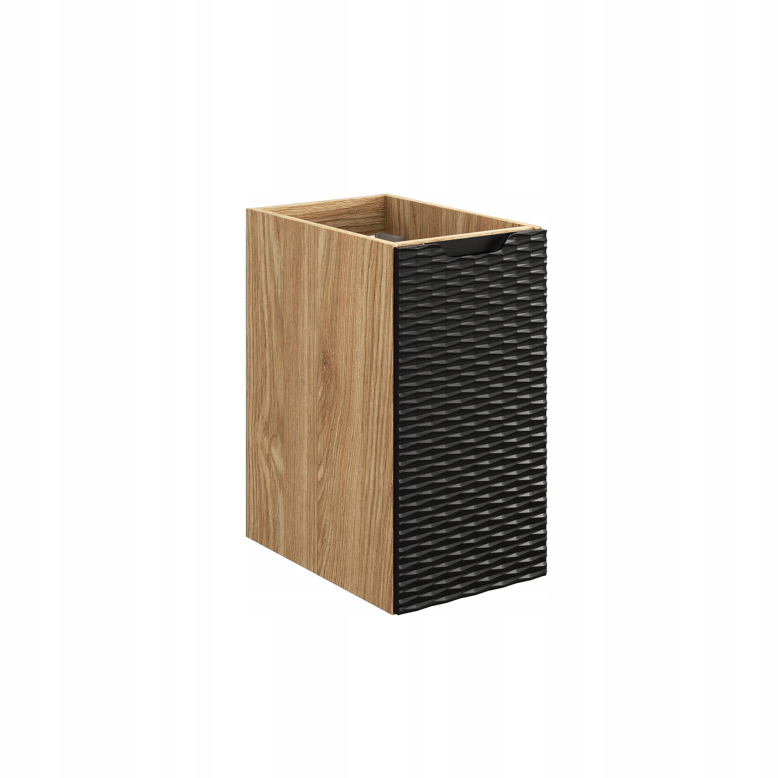 Szafka łazienkowa OCEAN 30 cm czarna dąb olejowany front 3D MDF wisząca pod blat - 5