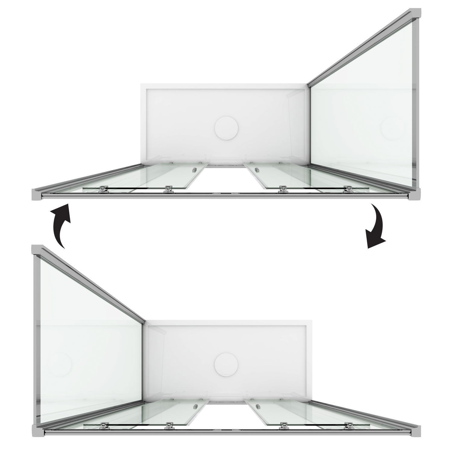 Cabine Douche 80x170 CM H185 granité C modèle Replay Duo 2 Portillons - 3