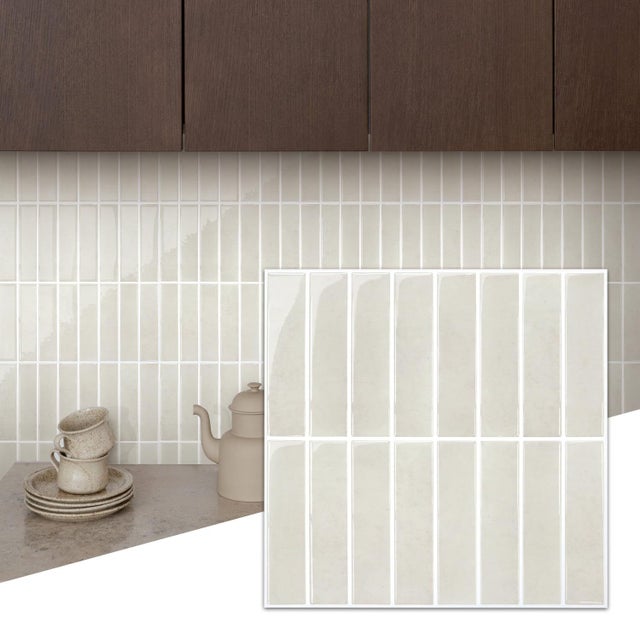 lot de 10 feuilles, 30.5x30.5cm，Smart Tiles Crédence adhésive pour cuisine et salle de bain, sticker carrelage mural, carreaux autocollants