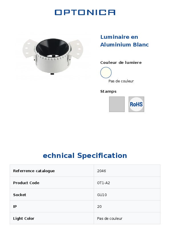 Spot LED Rotondo in alluminio Bianco - GU10 - IP20 - Ø140mm - 35W max - 4
