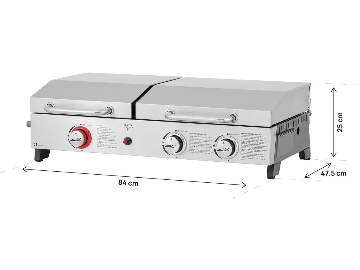 Plancha e grill a gas 