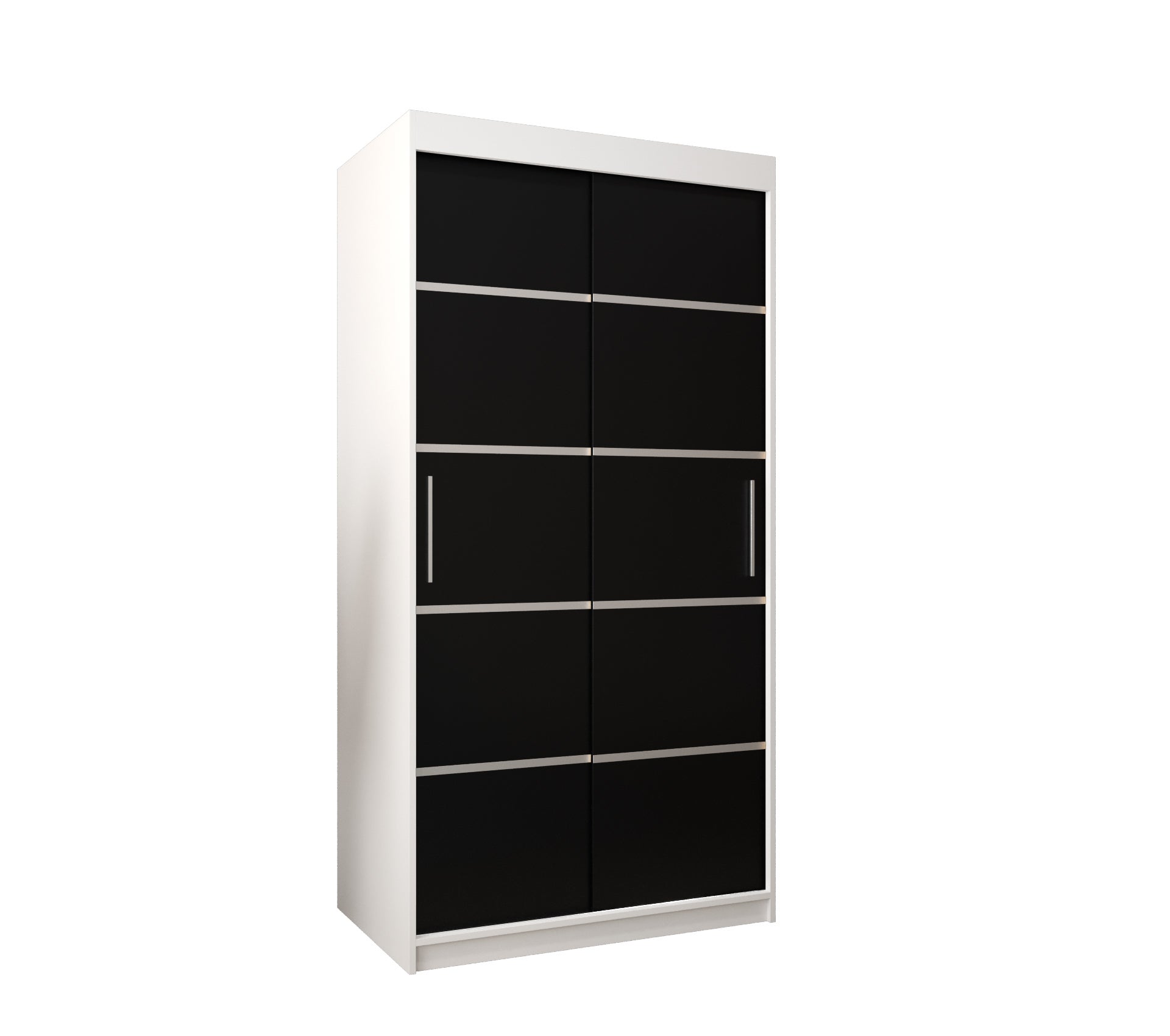 Szafa przesuwna garderoba Verona 1 100 x 62 x 200 cm Biały + Czarny - Abiks Meble