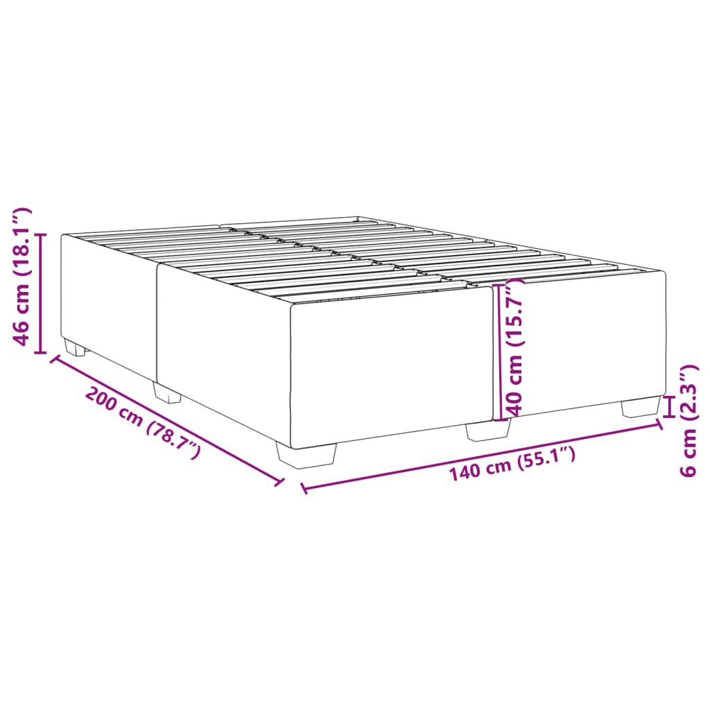 Cadre de lit sans matelas en velours gris clair pour la chambre, 140 × 200 cm - 9