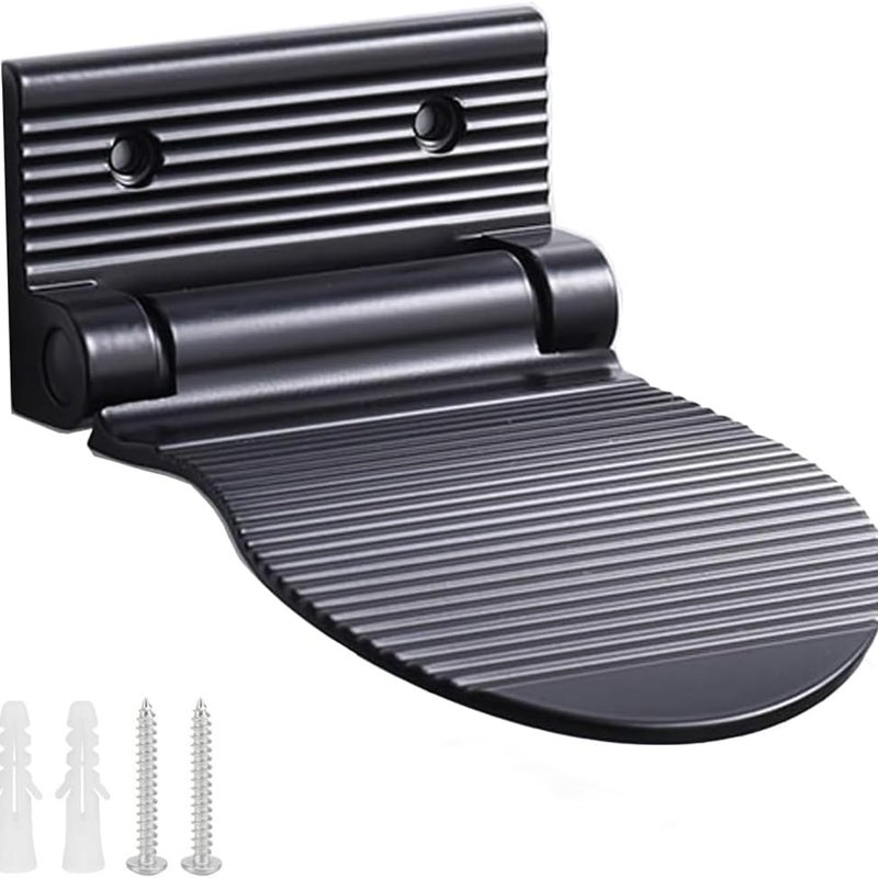 Podnóżek prysznicowy - Idealny do mycia lub golenia nóg, lub dla osób mających trudności z pochylaniem się - 1 sztuka, czarny