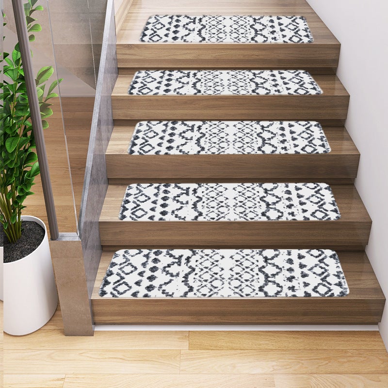 VidaXL Tappetini Per Scale In Tessuto Agugliato – 15 Pezzi, 65x21x4 Cm, Crema