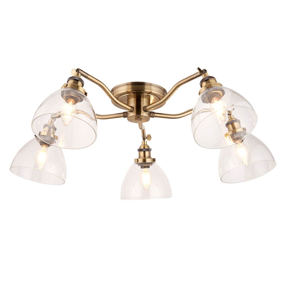 Lampa wisząca HANSEN antyczna mosiężna 5xE14x15W metal wym:19x84x84cm IP20 Endon