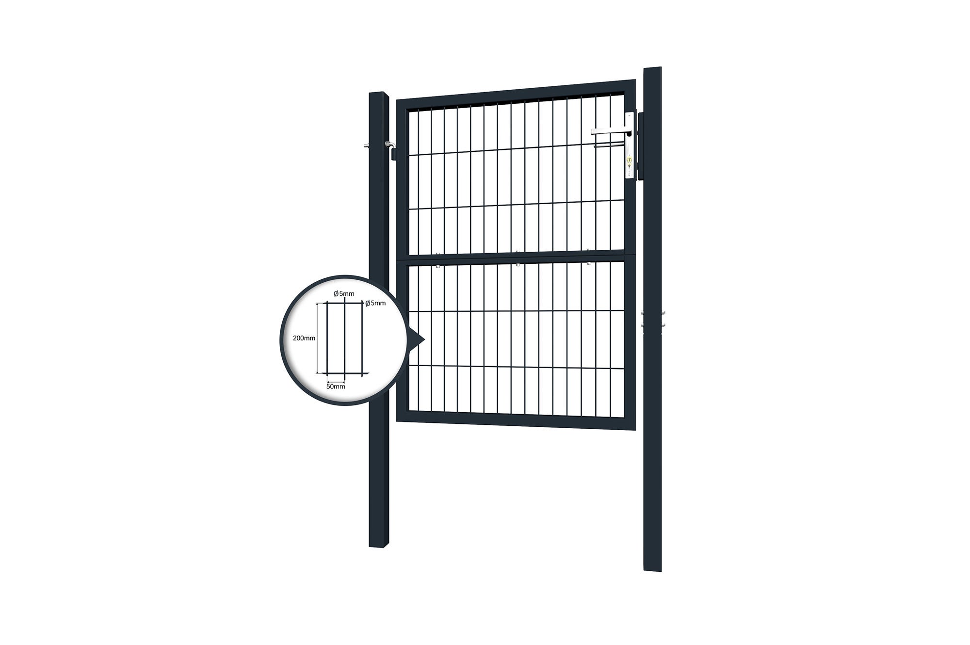 Portillon grillagé 1m Gris RAZO H.120cm - 7