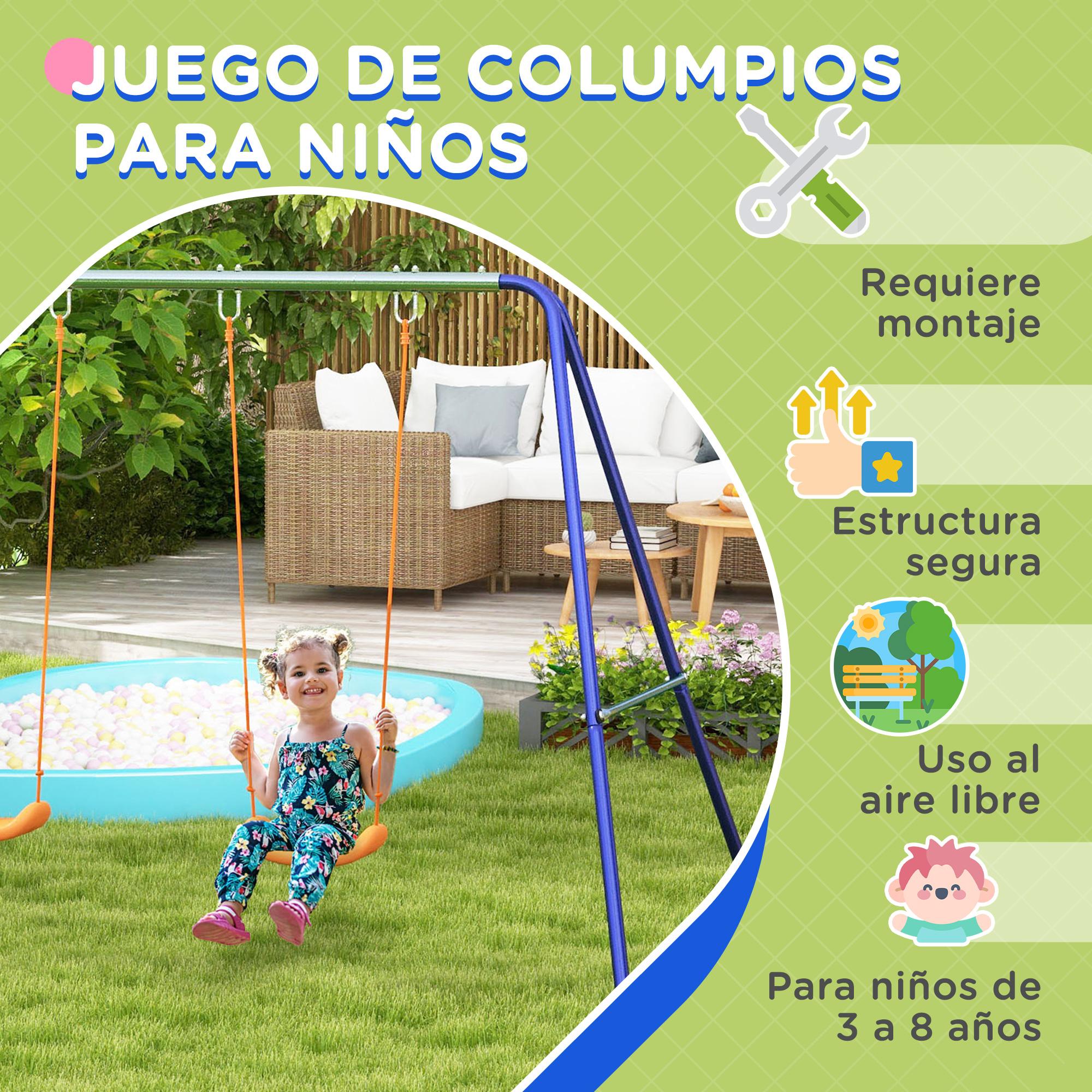 Conjunto Baloiços Outsunny Aço e polipropileno Multicor 269x160x180 cm - 7