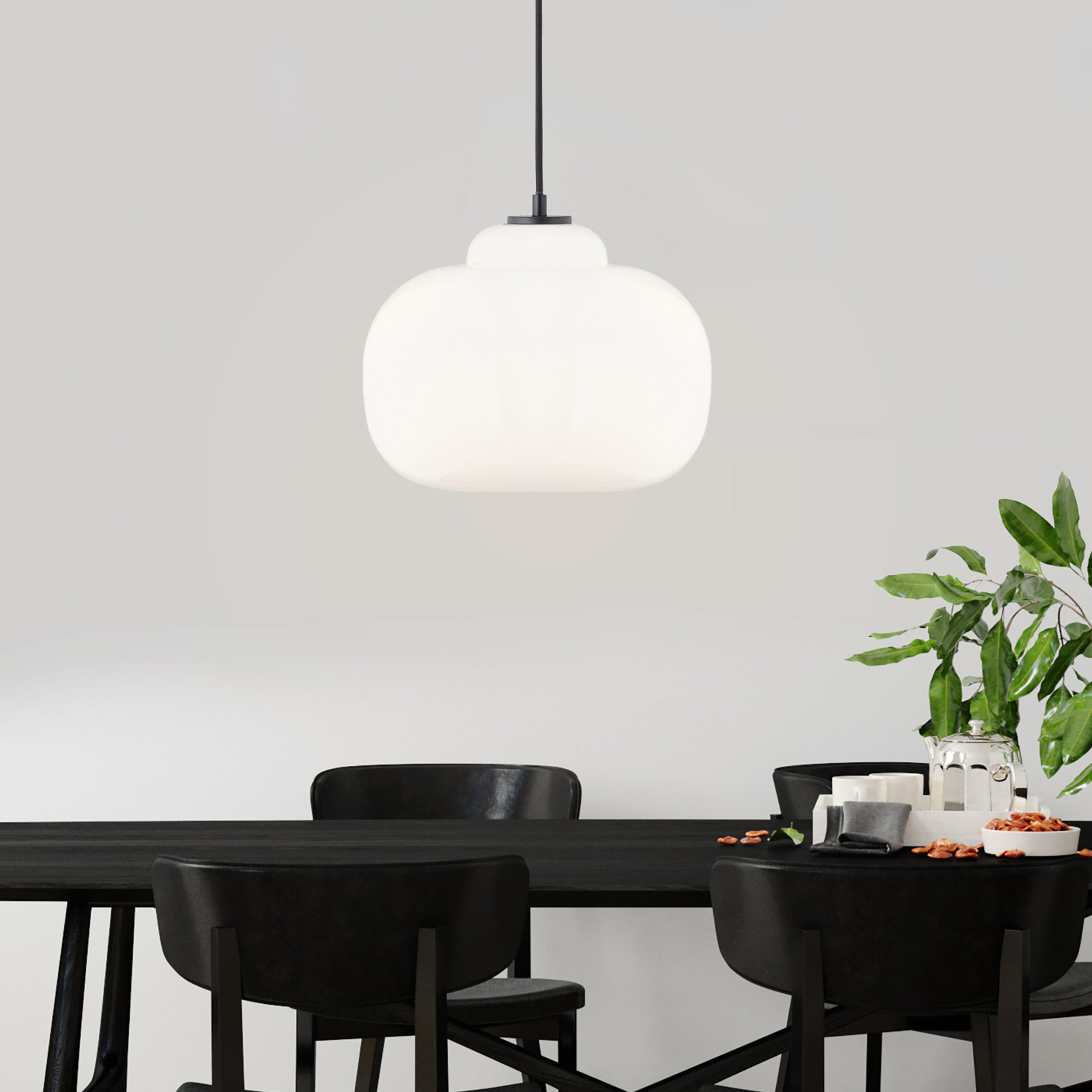 Brilliant Suspension Blop 30cm białe szkło/metal 1x A60, E27, 60 W, pasuje do zwykłej żarówki (brak w zestawie) - 7