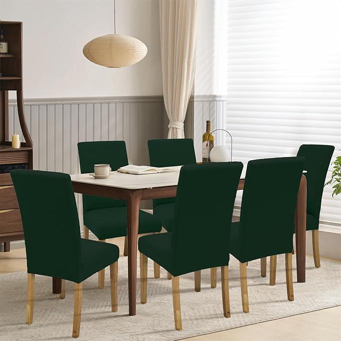 FRKOKRFA Set di 4 coprisedia universali elasticizzati jacquard, coprisedia rimovibile, lavabile, decorazione per sala da pranzo, hotel, matrimoni e feste (beige