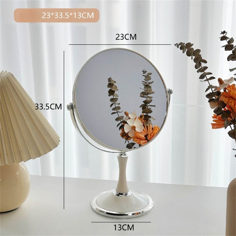 Miroir De Maquillage Double Face Vintage Style Princesse - Rotatif 360°, Dimensions 33x19.5x6.5 Cm - 5
