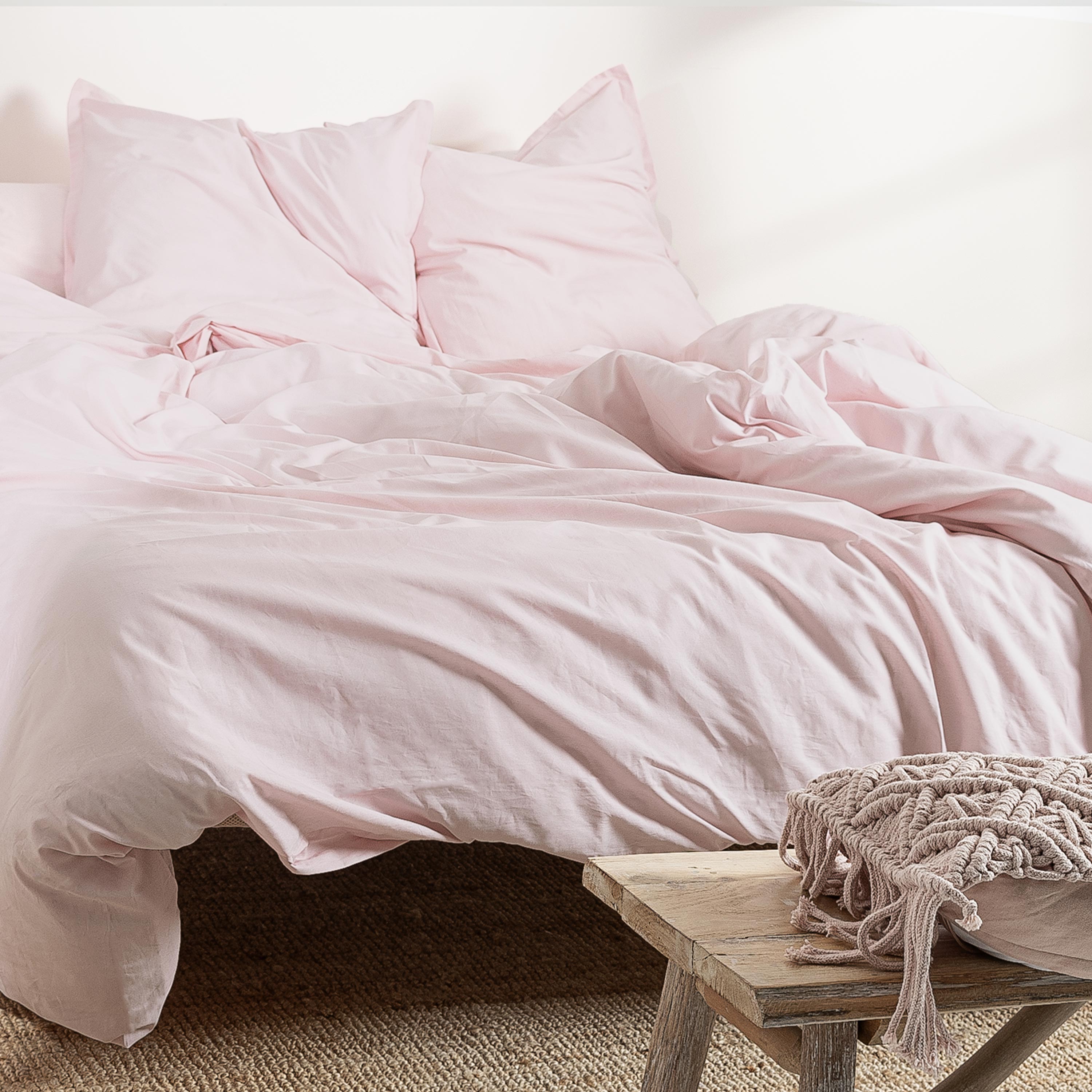 Basic Housse de couette 200x200 cm Rose pâle | Leroy Merlin