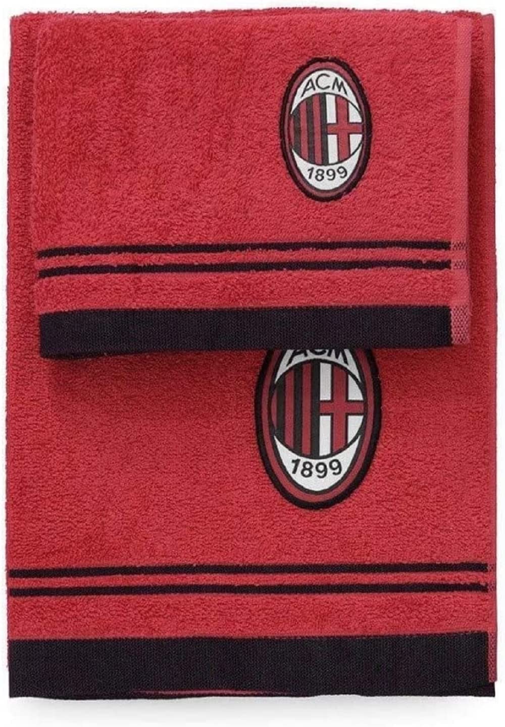 AC Milan Handdoek Set 2 Stuks - Rood/Zwart, 100x60 Cm