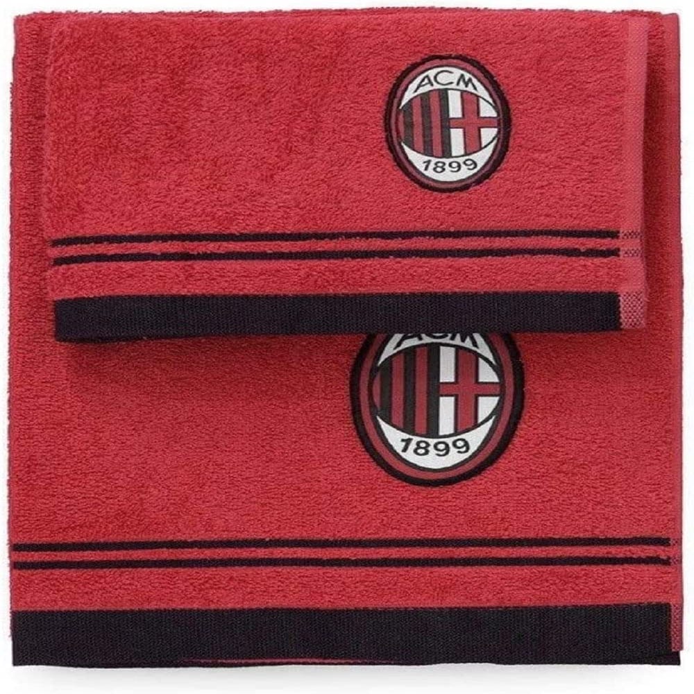 AC Milan Handdoek Set 2 Stuks - Rood/Zwart, 100x60 Cm