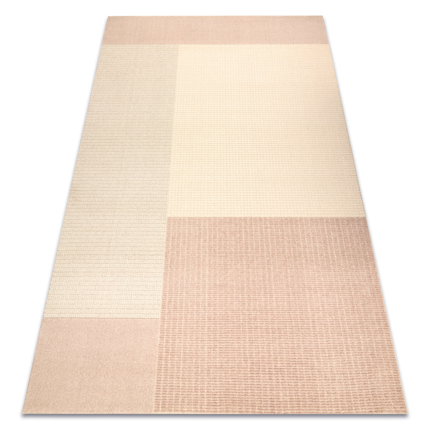 Dywan FLUX 461.9.AE200 wełniany OSTA - Geometryczny, strukturalny, loftowy beż / różowy 240x340 cm