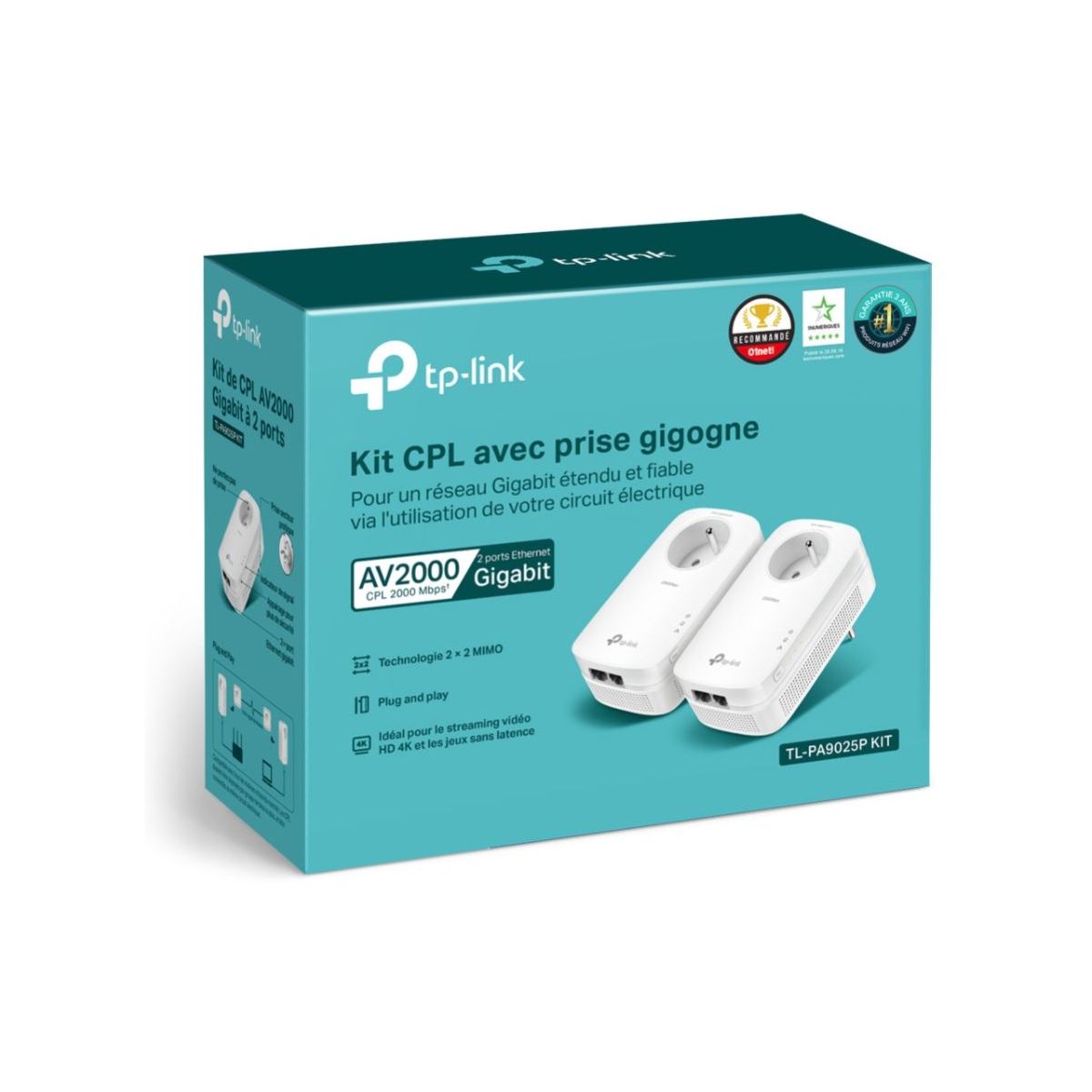 CPL Filaire TP-LINK TL-PA9025P 2000Mbps 2x2RJ45 pack de 2 - 4