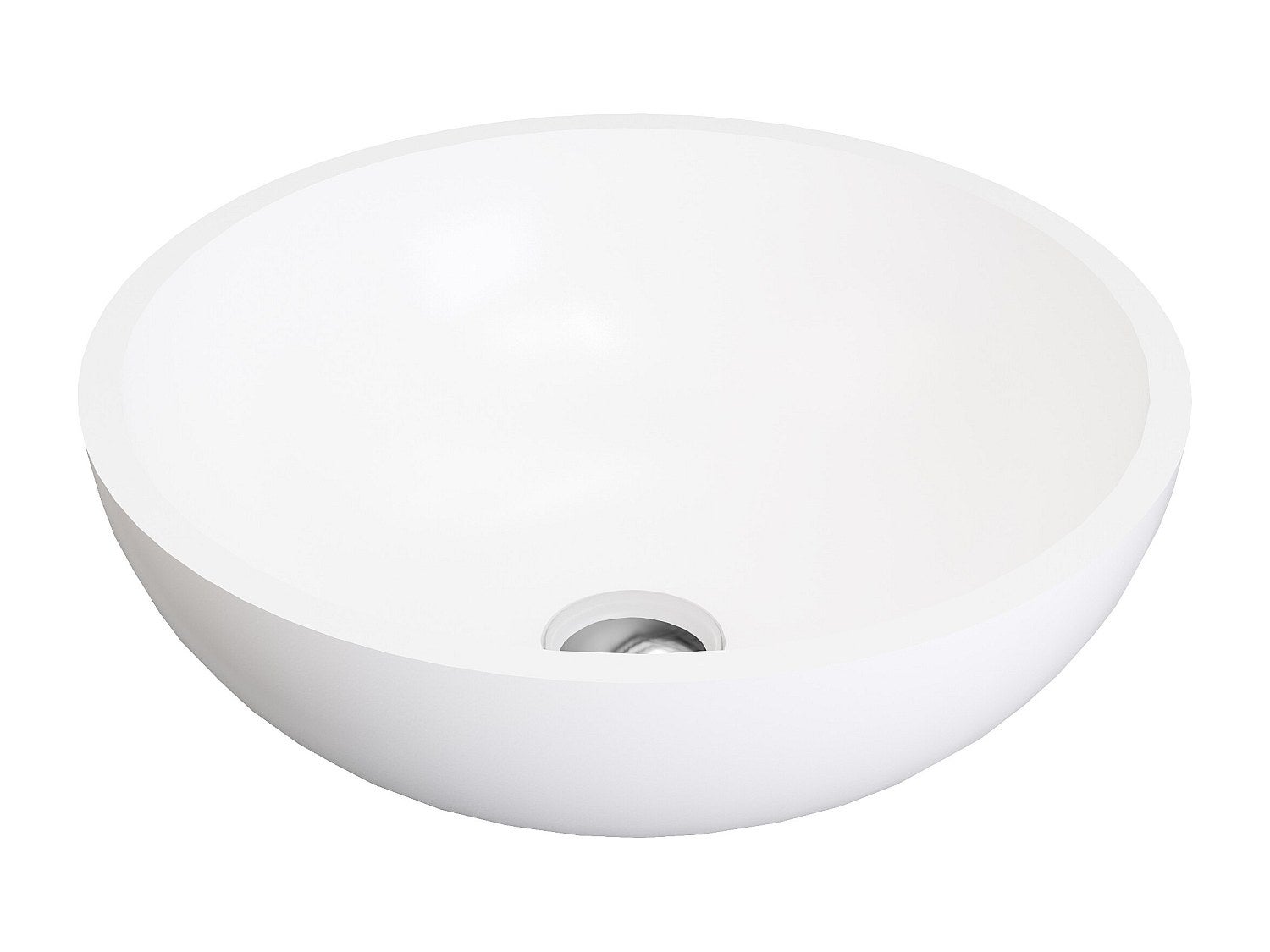 Okrągła umywalka łazienkowa z solid surface - 40 cm - biała - IMJA