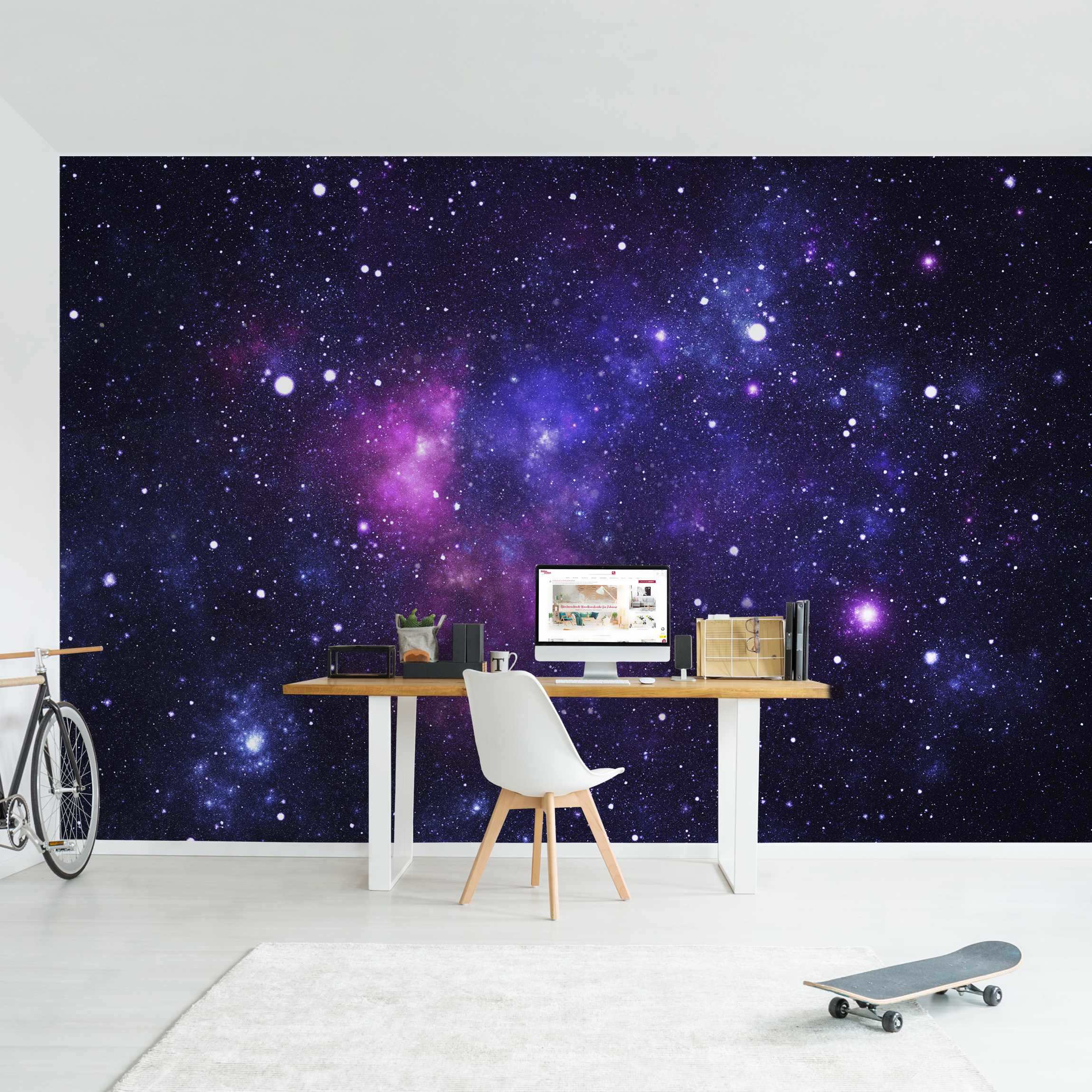 Papel pintado fotomural infantil espacio galaxia 47 - habitación infantil niño dormitorio juvenil - tnt 480 x 320 cm adhesivo