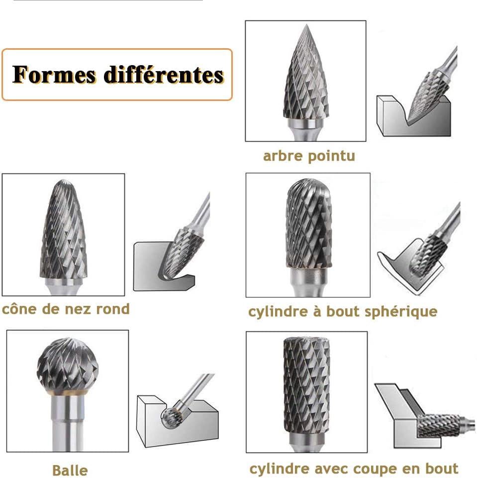 Fraise Rotative Carbure EZARC SB-5 - Tige 6,35mm Pour Acier Et Métaux Durs