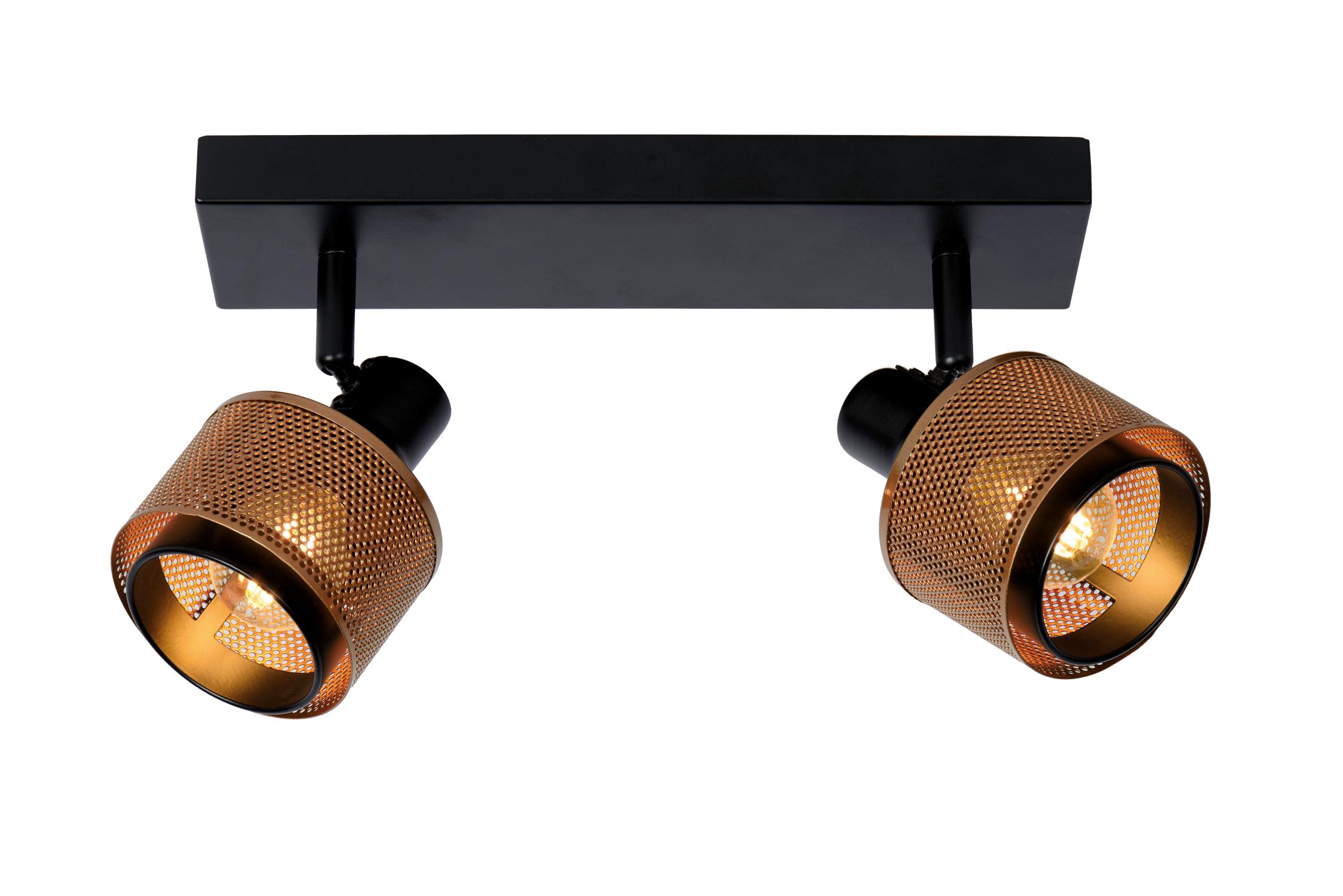 Reflektor sufitowy RAFA czarna 2 x E14 x 40W wym:16x30x14cm Lucide