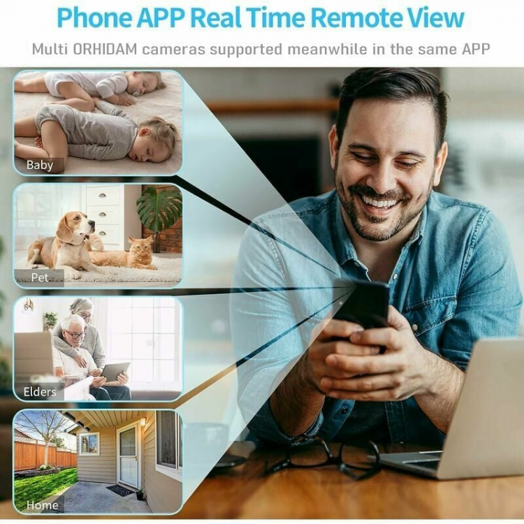 Mini caméra de surveillance pour téléphone portable, caméra de surveillance sans fil - 2