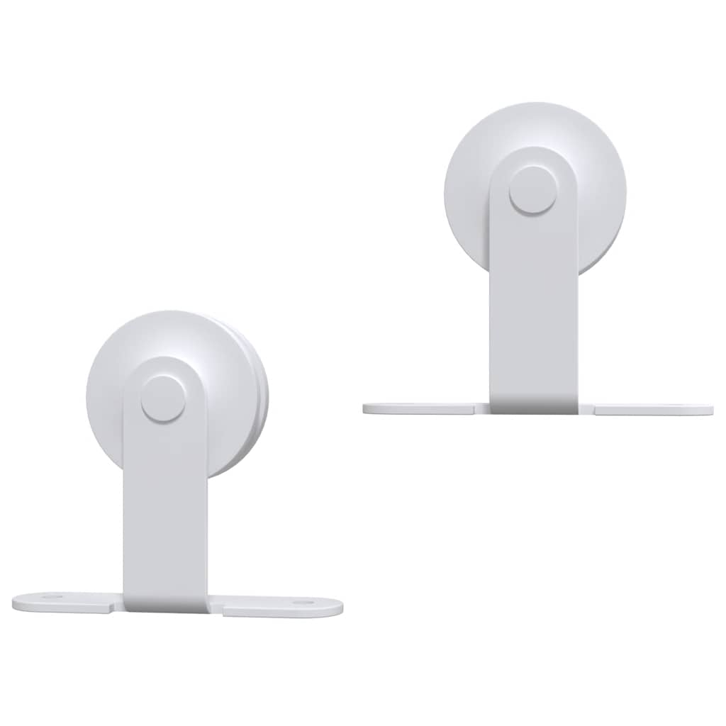 vidaXL Kit de quincaillerie de porte coulissante 183 cm Acier Blanc - 5