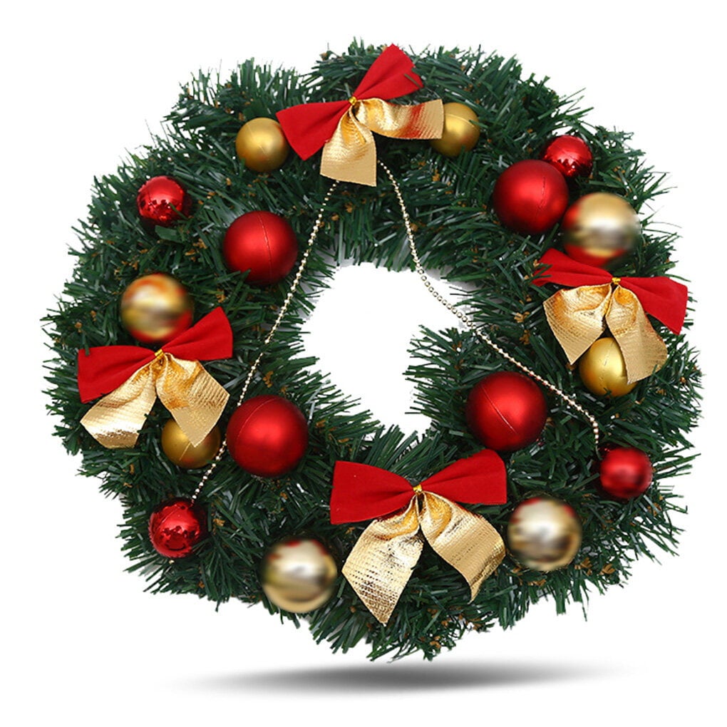 Couronne De Porte Noël Rose 30 Cm – Avec Boules, Nœuds Et Éléments Festifs – Décoration Hivernale Rose