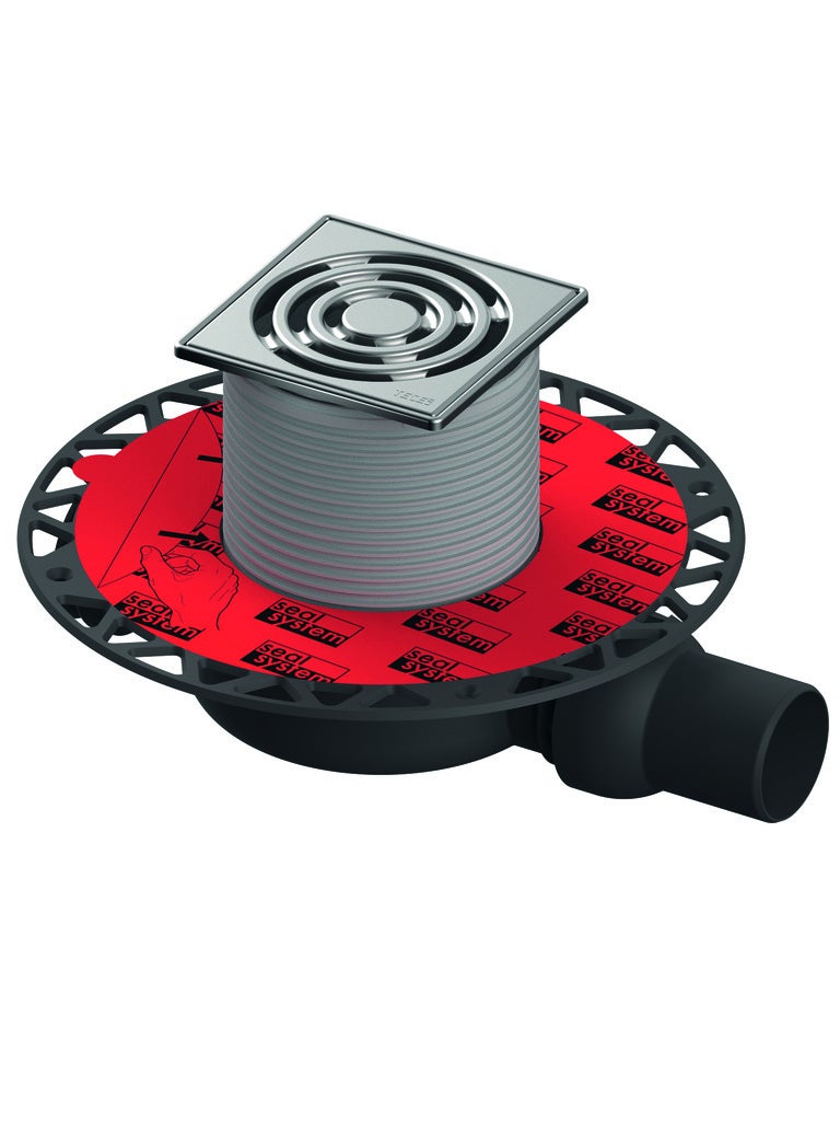 Juego de desagüe tecedrainpoint s 112, extraplano, con brida universal seal system, con marco de rejilla de acero inoxidable, 3601102