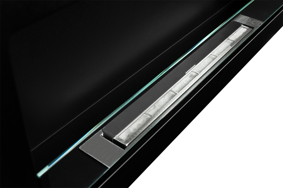 Chimenea de bioetanol Livorno negra de pared o empotrada L 90 x P 12 x H 40 con cristal - 6