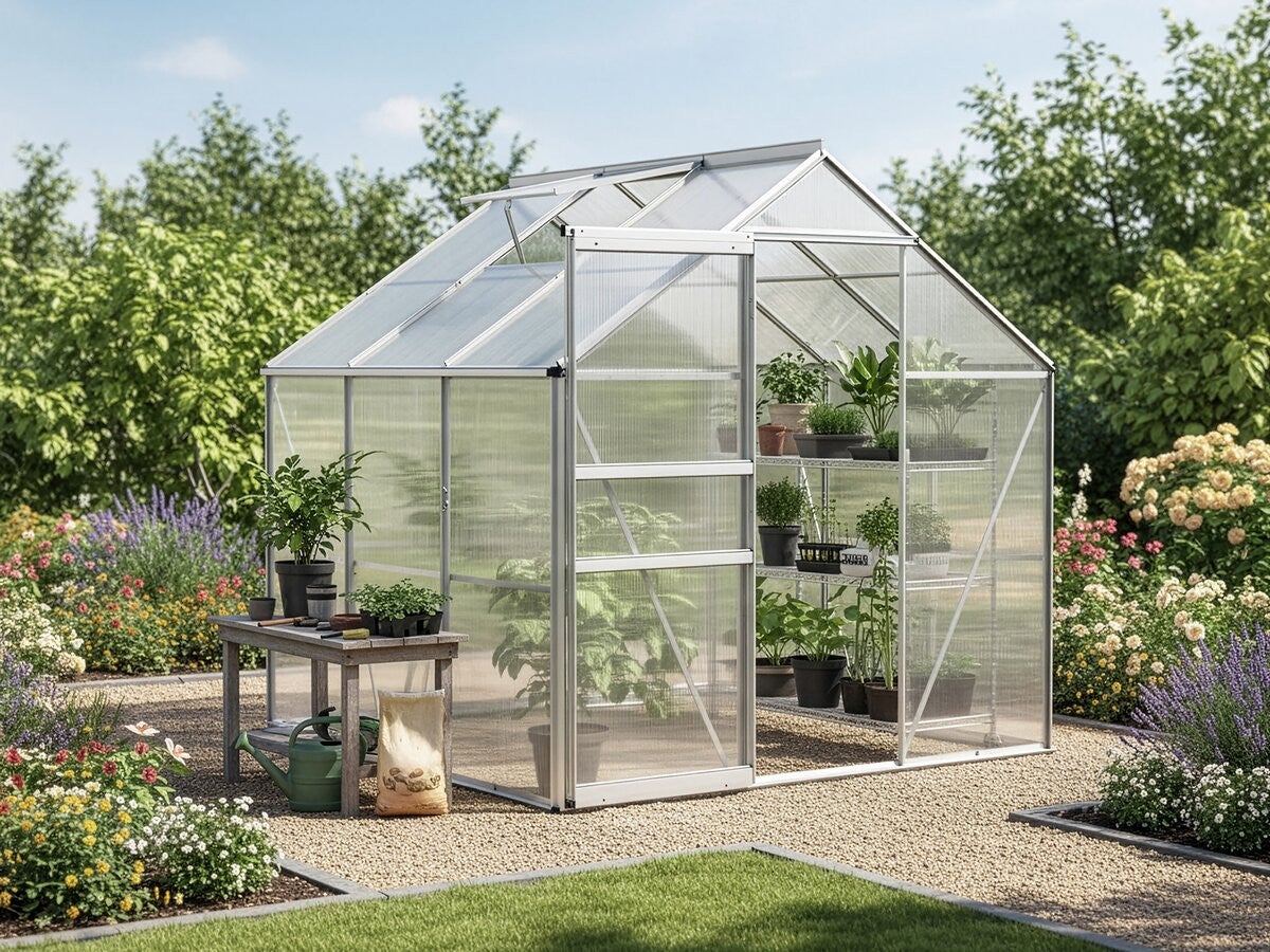 Serre jardin polycarbonate 190 x 190 x 195 cm 