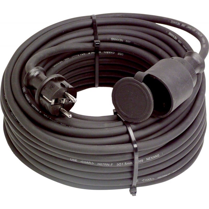 Prolunga Elettrica Gomma As Schwabe 10m – 3x1,5 Mm², IP44, Per Esterni E Cantieri – Con Spina E Presa Protetta