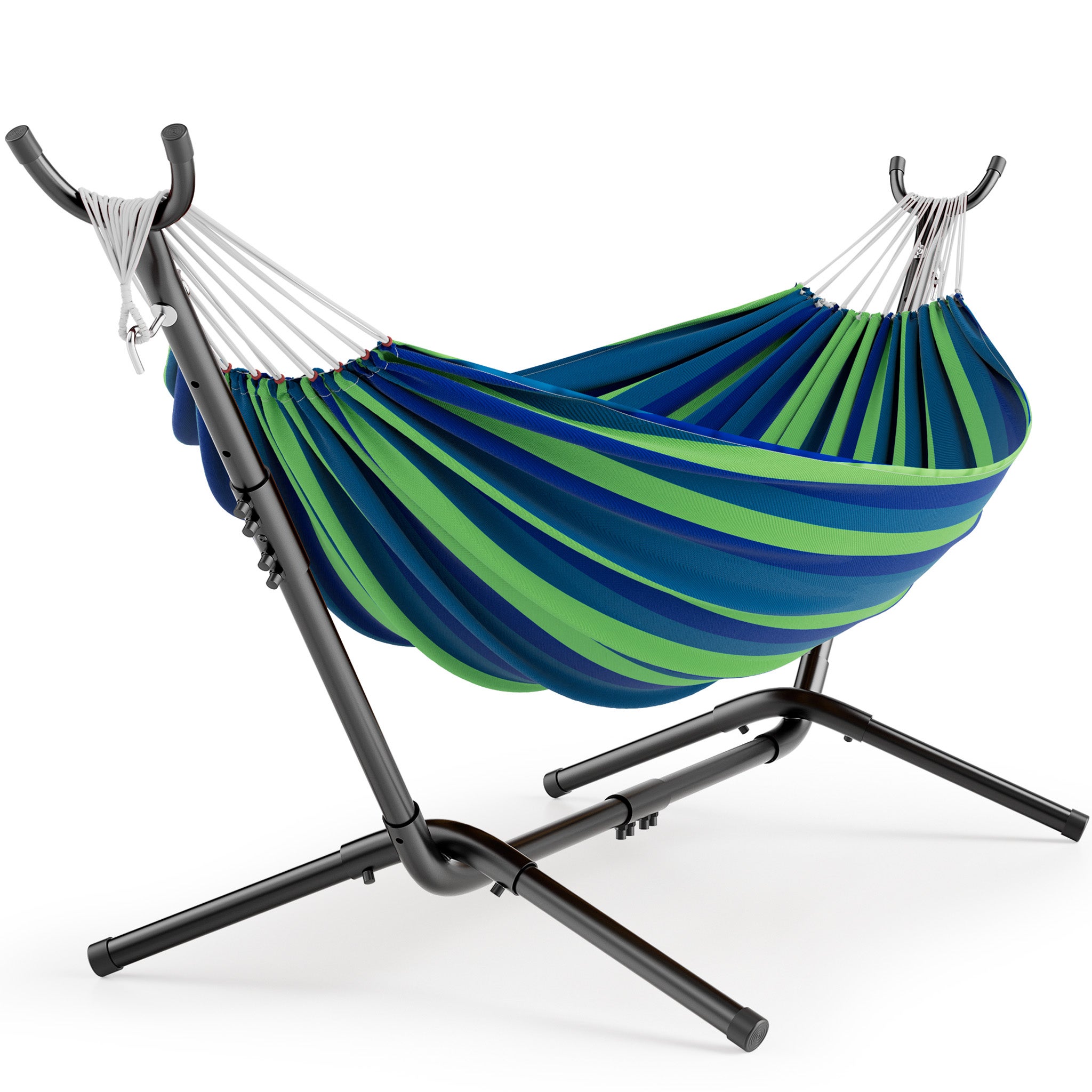 Hamac Extérieur 100x200cm Couleur Rayures Bleues à Prix Carrefour